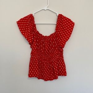 Red Peplum top